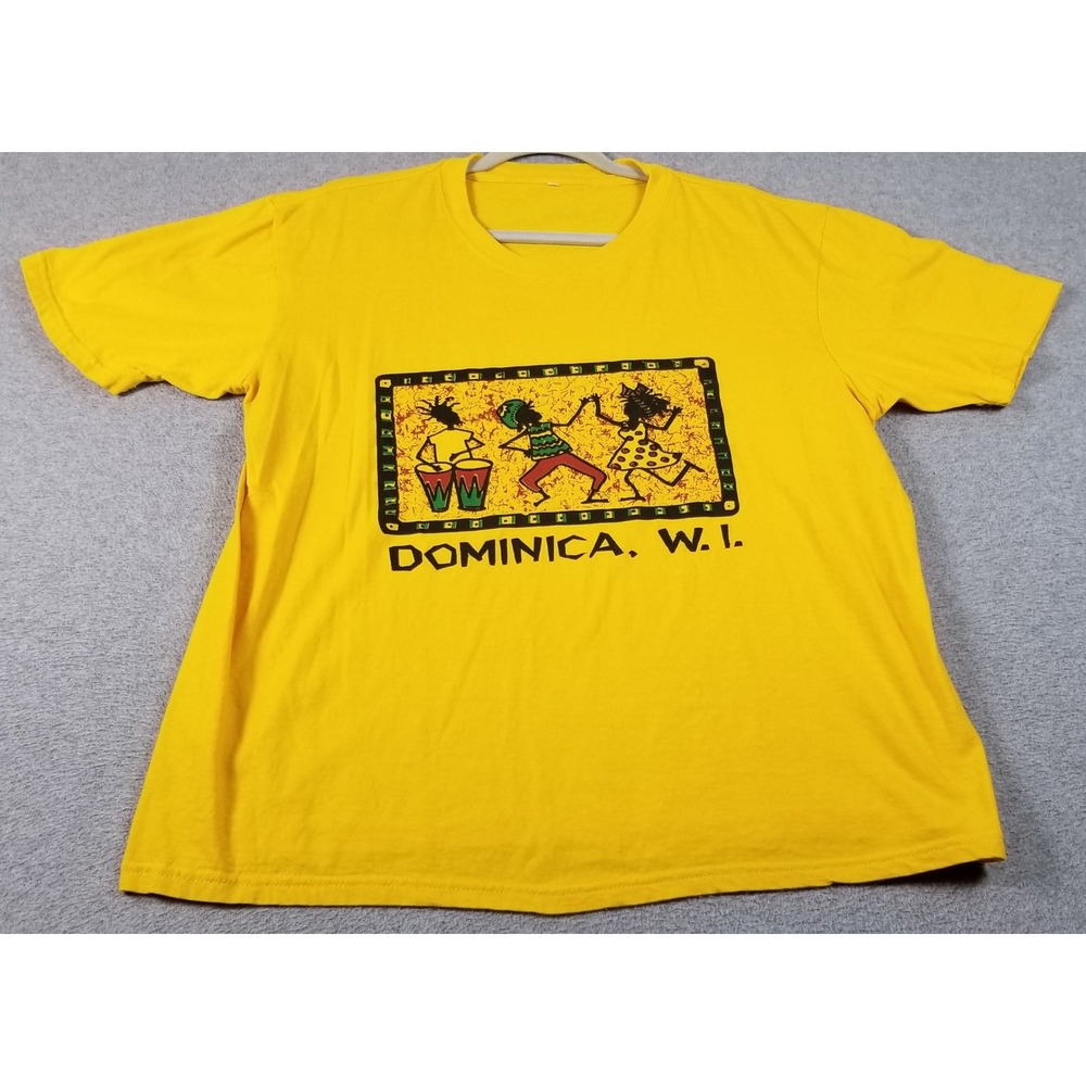 Dominica West Indies T-Shirt Women's XXXL 3XL Yellow Caribbean Souvenir Tee Top